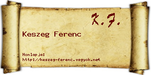 Keszeg Ferenc névjegykártya